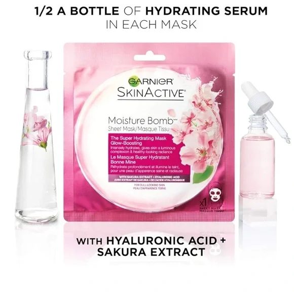 👀4/$25 Garnier 2 SkinActive Super Hydrating & Glow-Boosting Sheet Masks - Picture 7 of 7